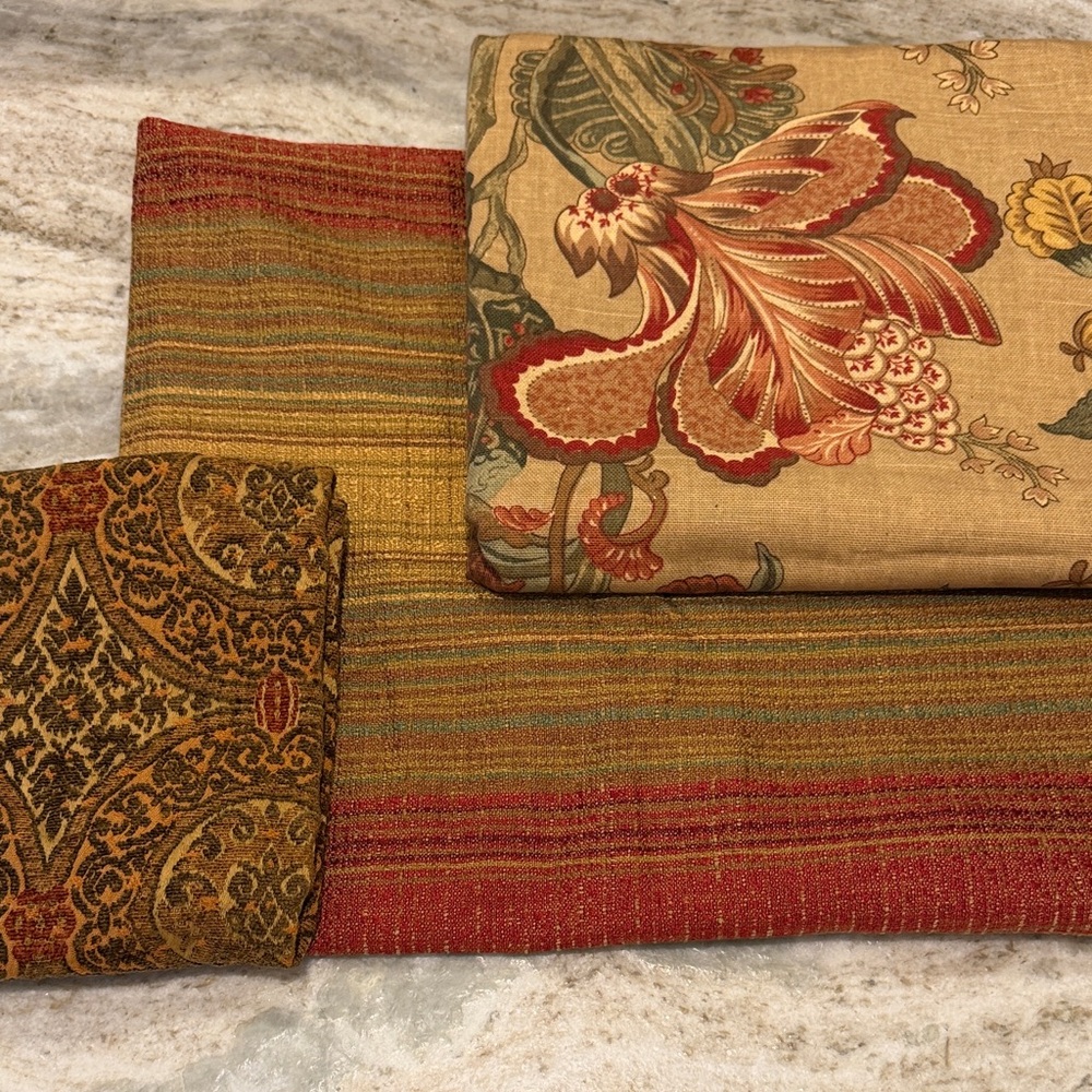 Floral and Striped Fabric Set